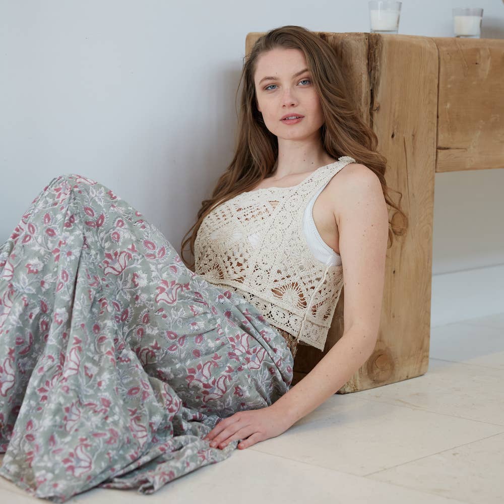 The Fox and The Mermaid - Wholesale Skirt - Women's - Block Printed Cotton Maxi Skirt (Radha)6