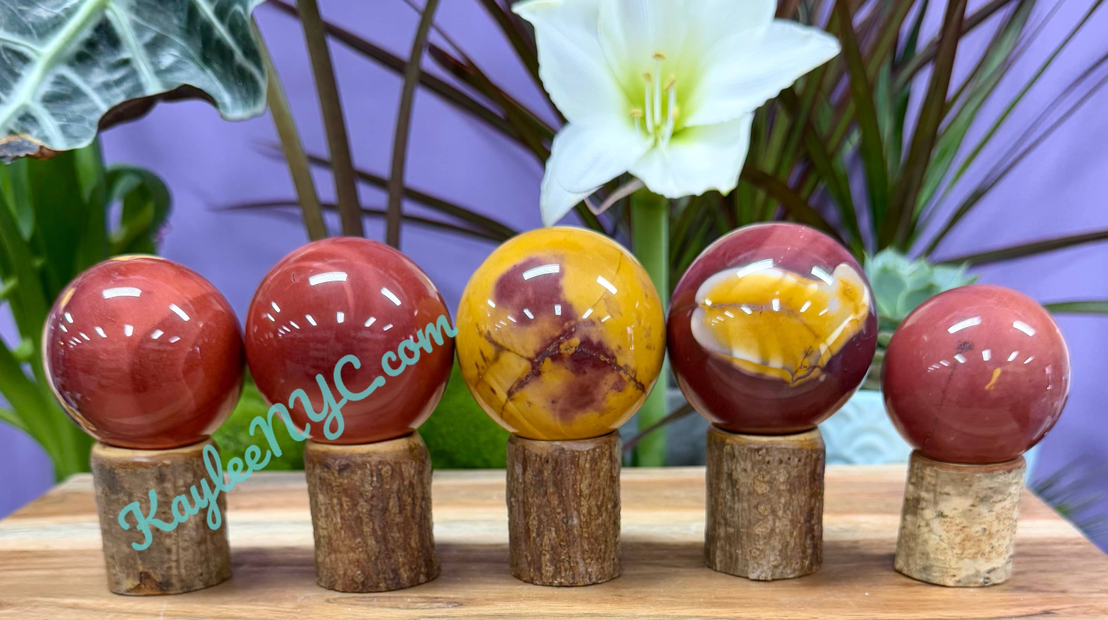KayleeNYC - Wholesale Spiritual Stone/Crystal - 4-6 Pcs Natural Mookaite Sphere Crystal 2.9-3 lbs1