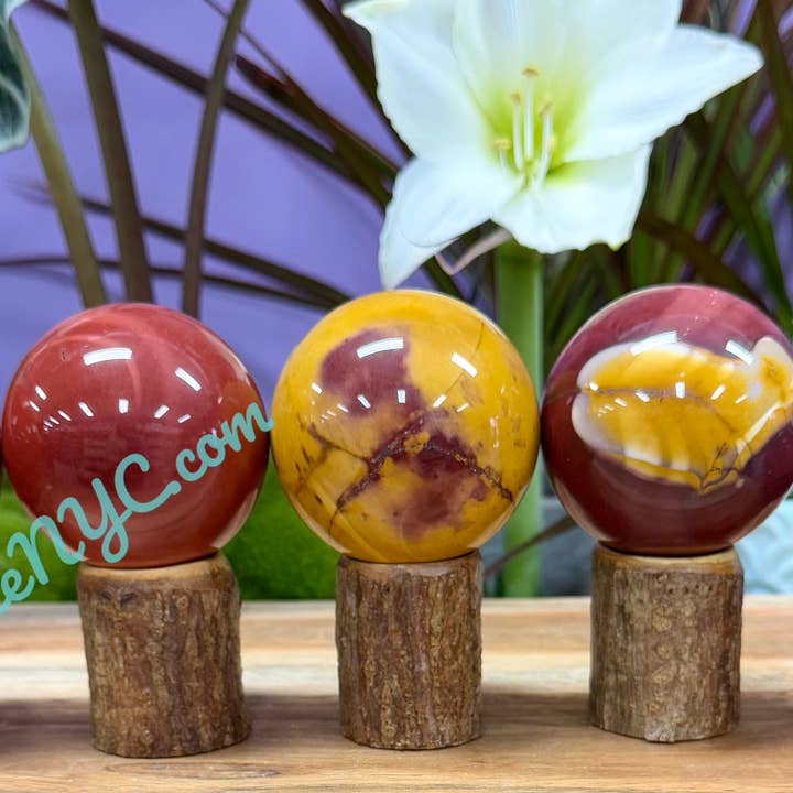 KayleeNYC - Wholesale Spiritual Stone/Crystal - 4-6 Pcs Natural Mookaite Sphere Crystal 2.9-3 lbs1