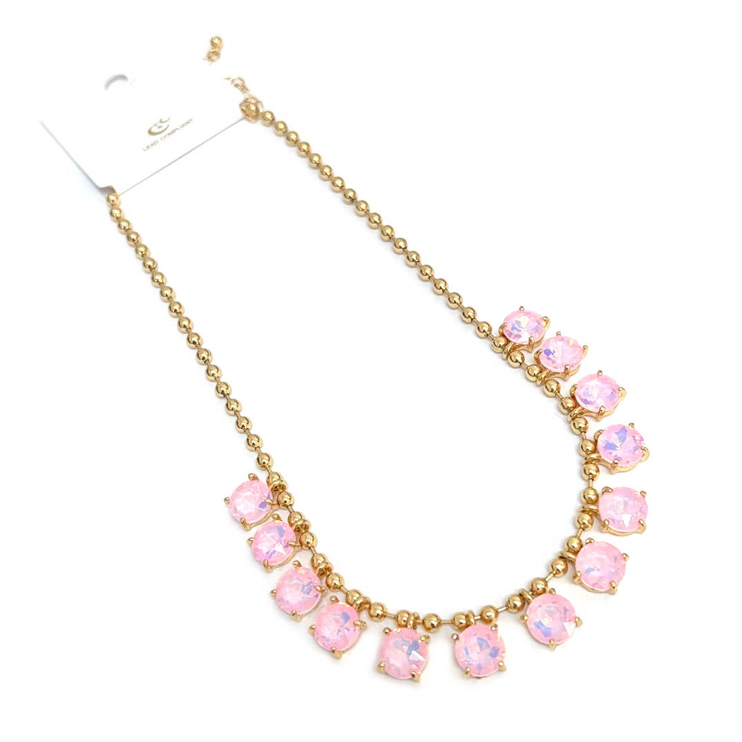 StarryNYC - Wholesale Beaded/Pearl Necklace - Crystal Glass Bead Dangle Station Ball Beaded Chain Necklace18