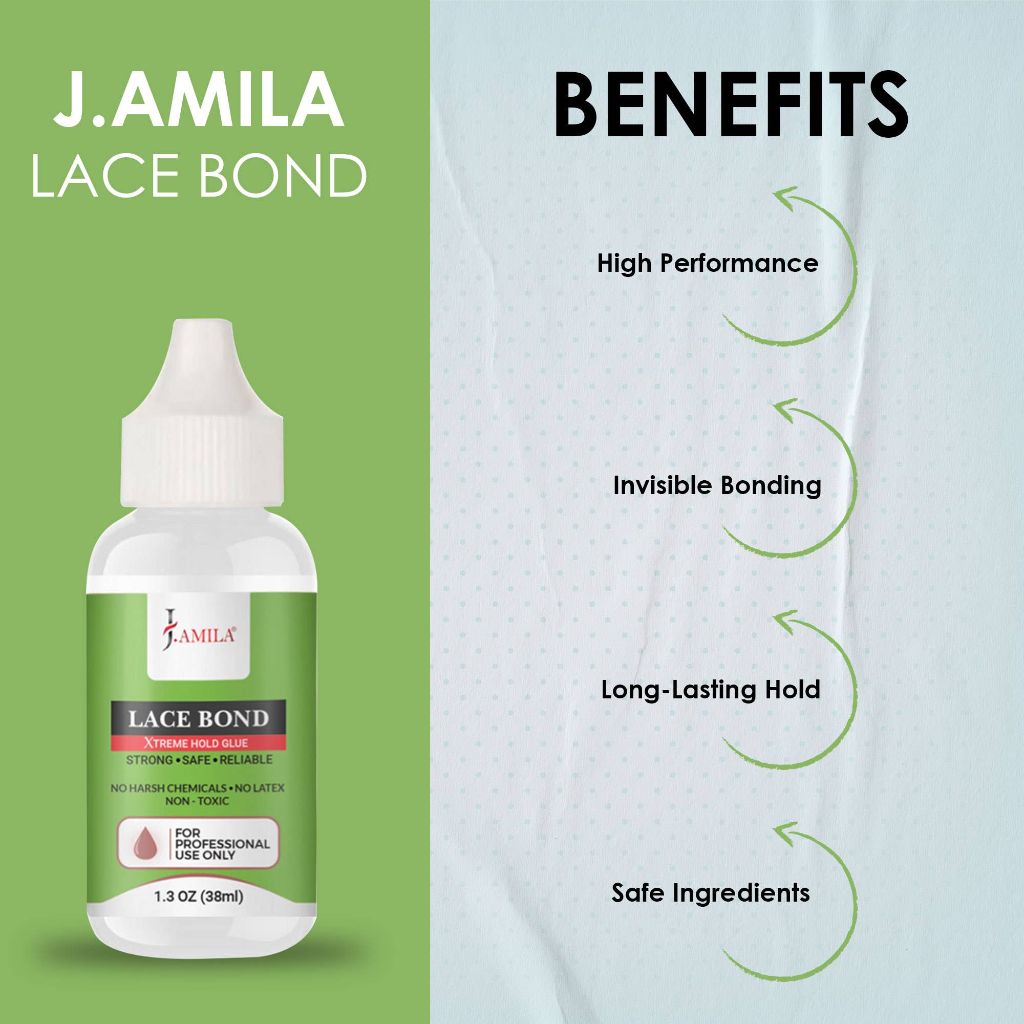 UB BRANDS INC – Engroshandel Hårforlængelse – J. Amila Lace Bond Xtreme Hold Lim - Stærkt Hold, 1,3 oz2