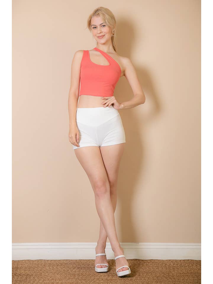 CAPELLA APPAREL - Wholesale Knit Top - Women's - Ribbed One Shoulder Cross Strap Crop Top7