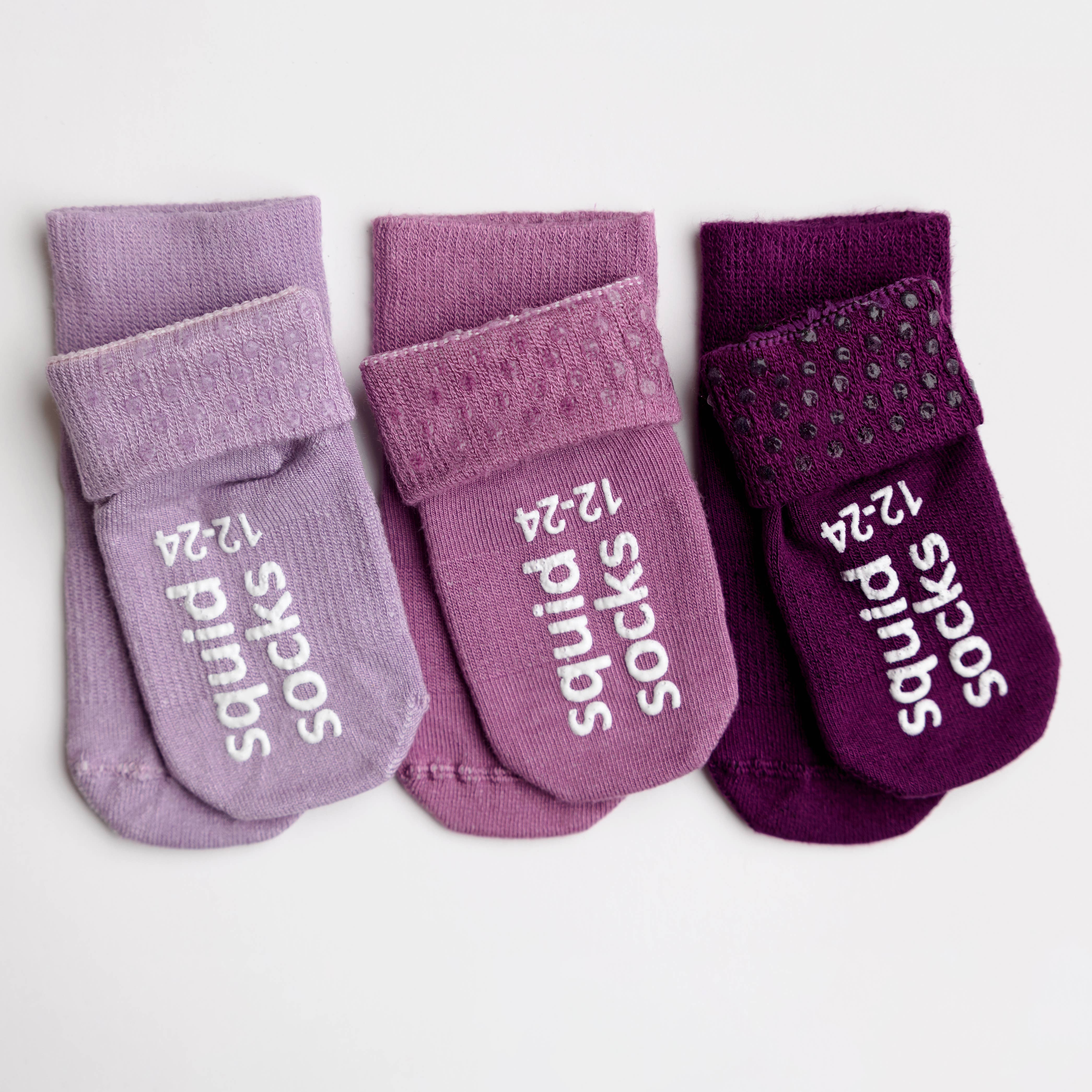 squid socks - Venta al por mayor Calcetines - Bebés - Orchid - Calcetines antideslizantes para bebé en colores lila, lavanda y ciruela1