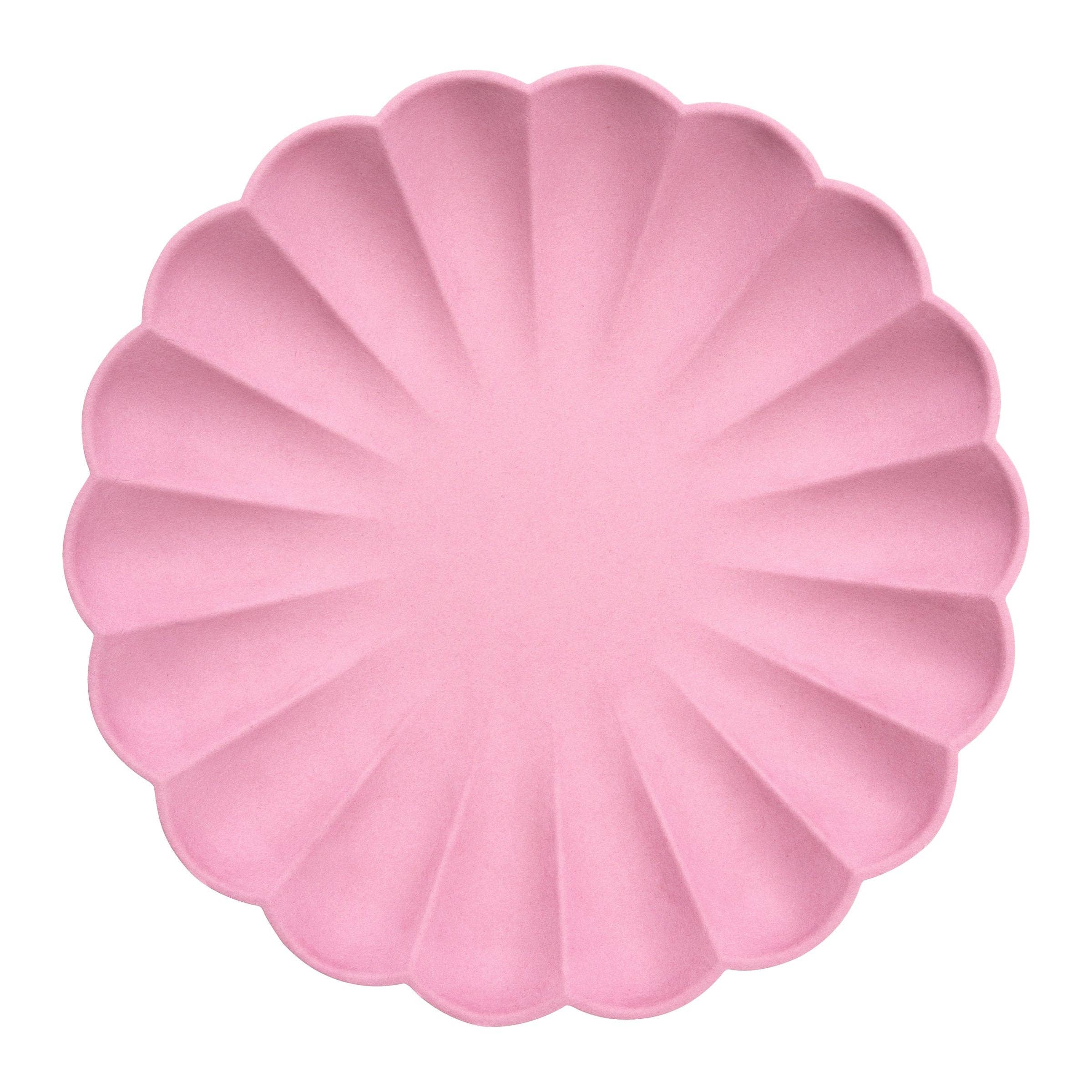 Meri Meri – wholesale Disposable plate – Large Bubblegum Pink Compostable Plates0