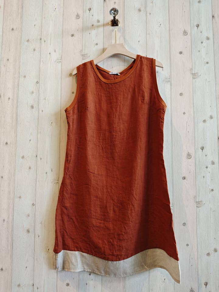 Linen & More - Wholesale Dress - Women's - REF 27146 SLEEVELESS DRESS 100% LINEN