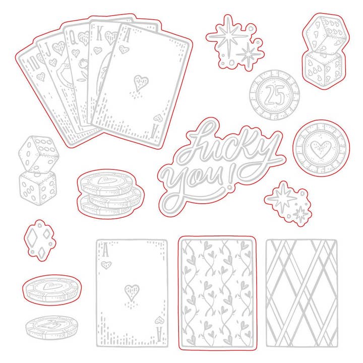 Royal Flush - Honey Cuts - Coordinating Dies for wholesale by Honey Bee Stamps