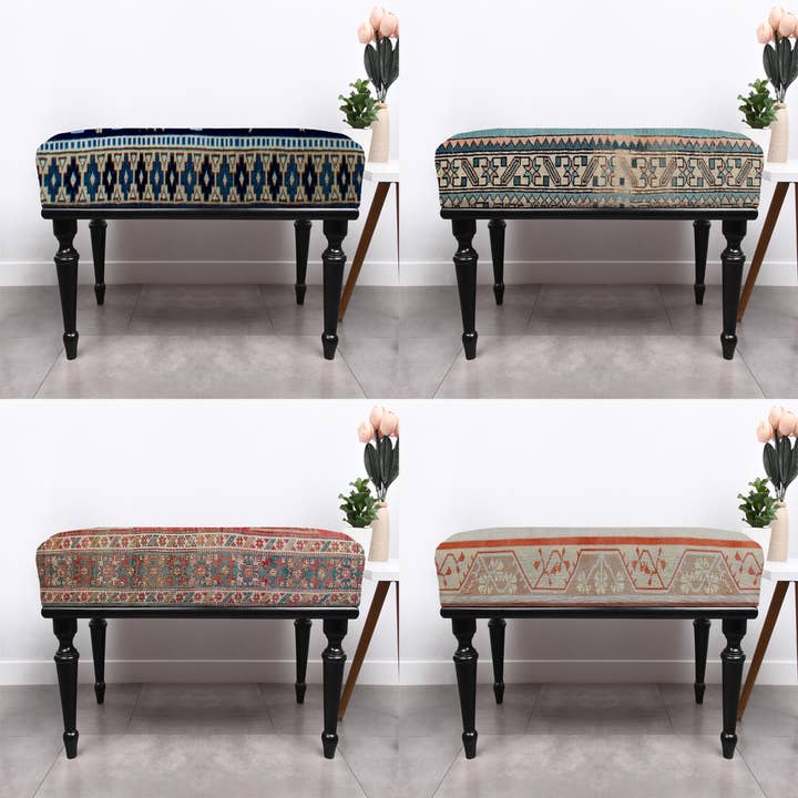 The Loom Wholesale - Vente Bancs - Banc traditionnel avec tapis turc et pieds en bois massif11