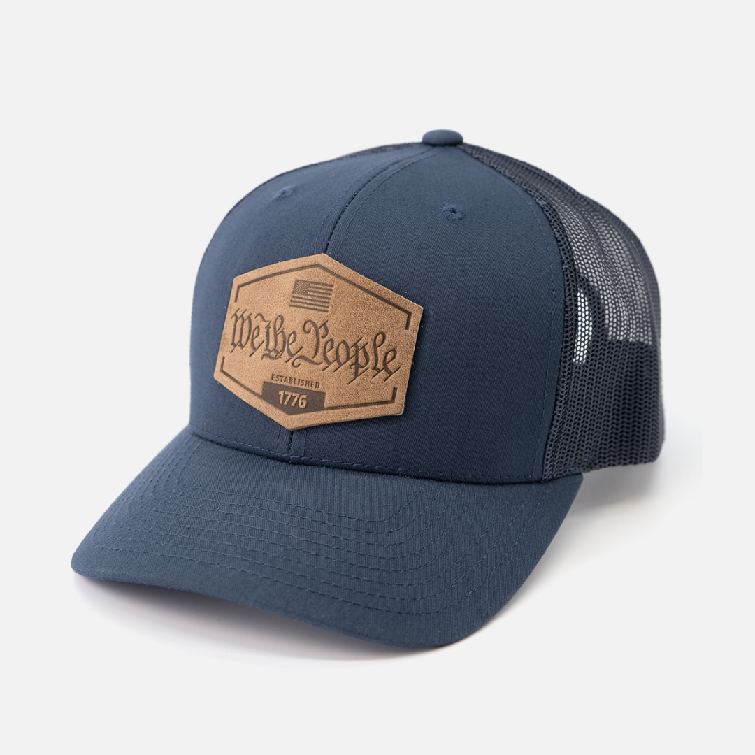 Range Leather Co. - Vente Casquette de camionneur – unisexe - Chapeau We The People | Casquette de camionneur à patch en cuir10