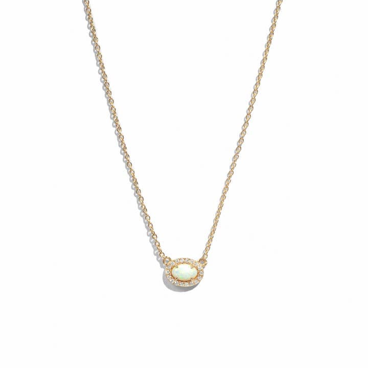 Opal Halo Necklace for wholesale by Sami Jewels