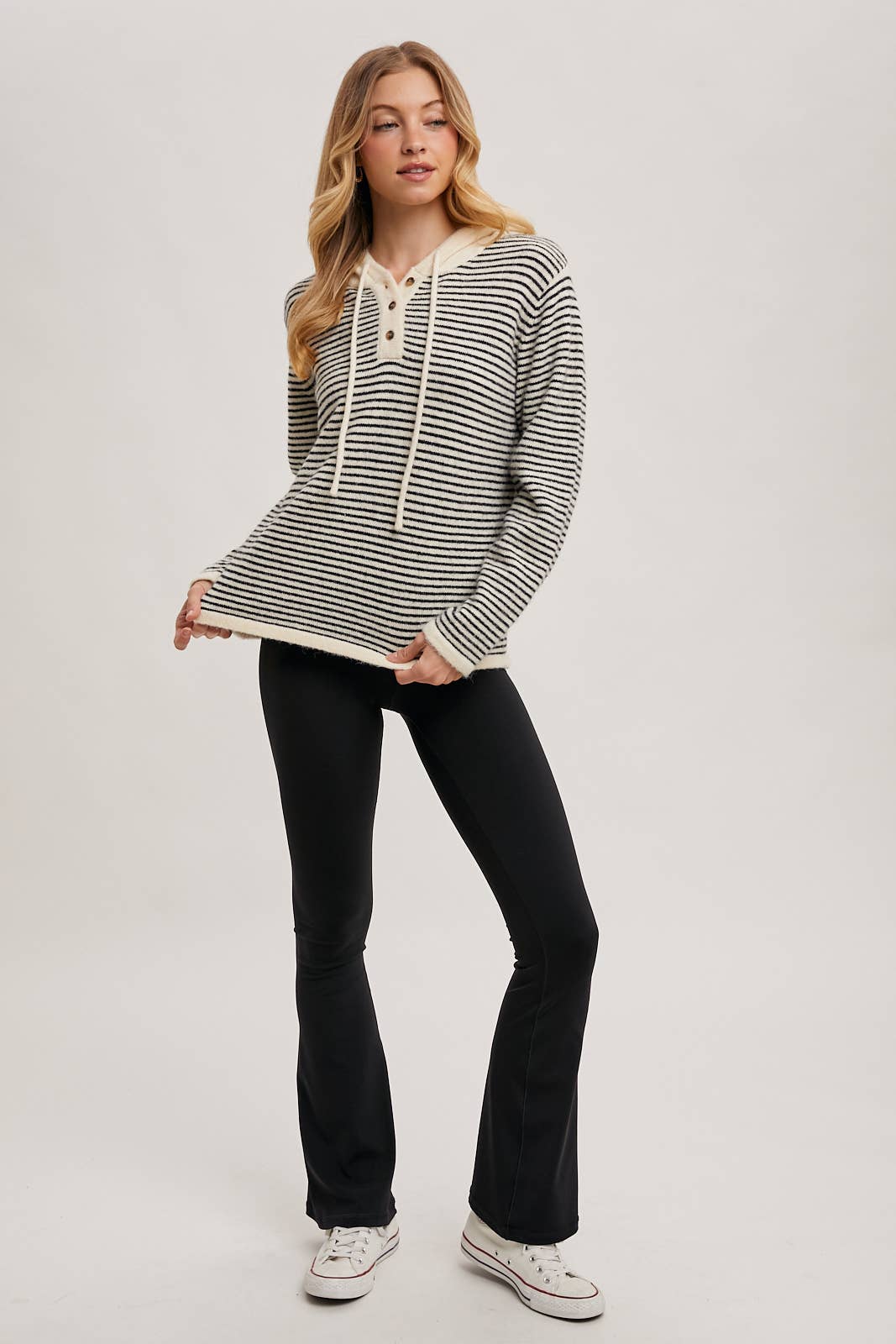 Bluivy - Wholesale Hoodie - Women's - HENLEY SWEATER WITH HOODIE9