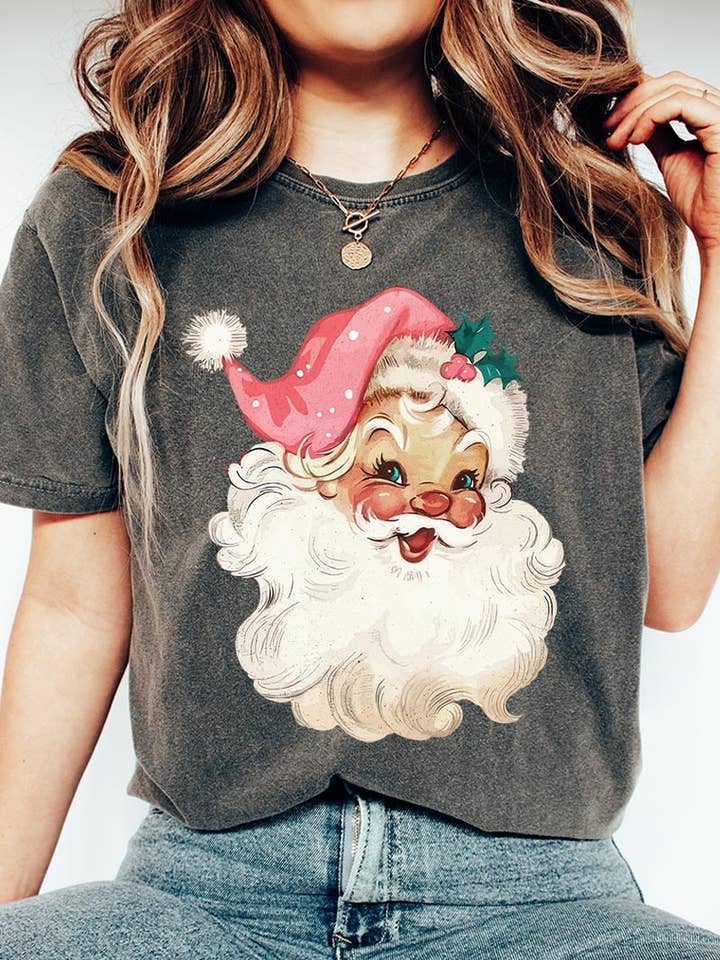 Retro Rosa Jultomtegrafisk plaggfärgad tröja för wholesale av COLORBEAR