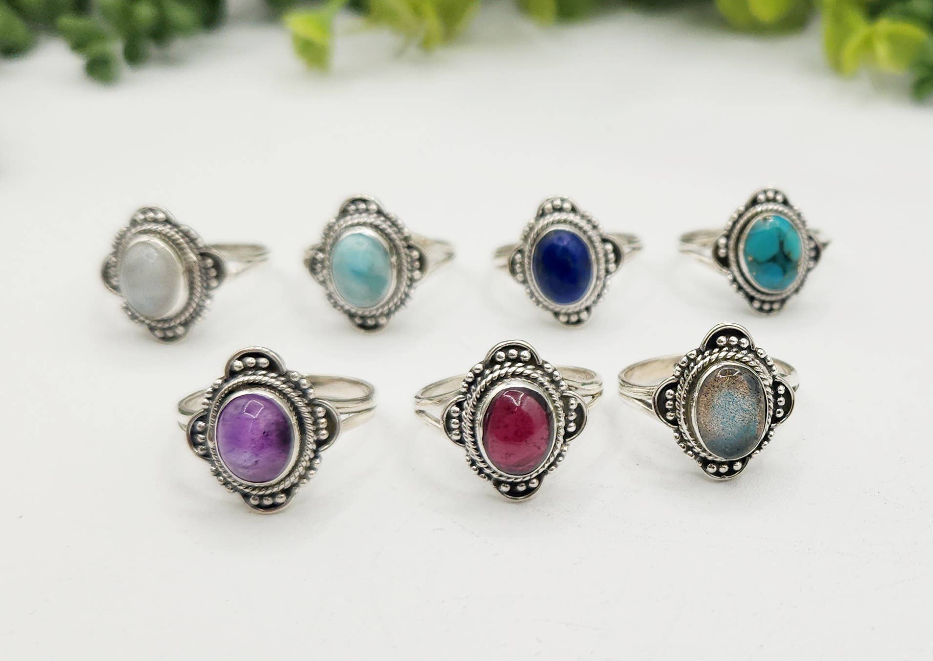 Meraki Gemstones – Engroshandel Solitairering – Granat Halvædelsten Sterlingsølv (925)--Ring6