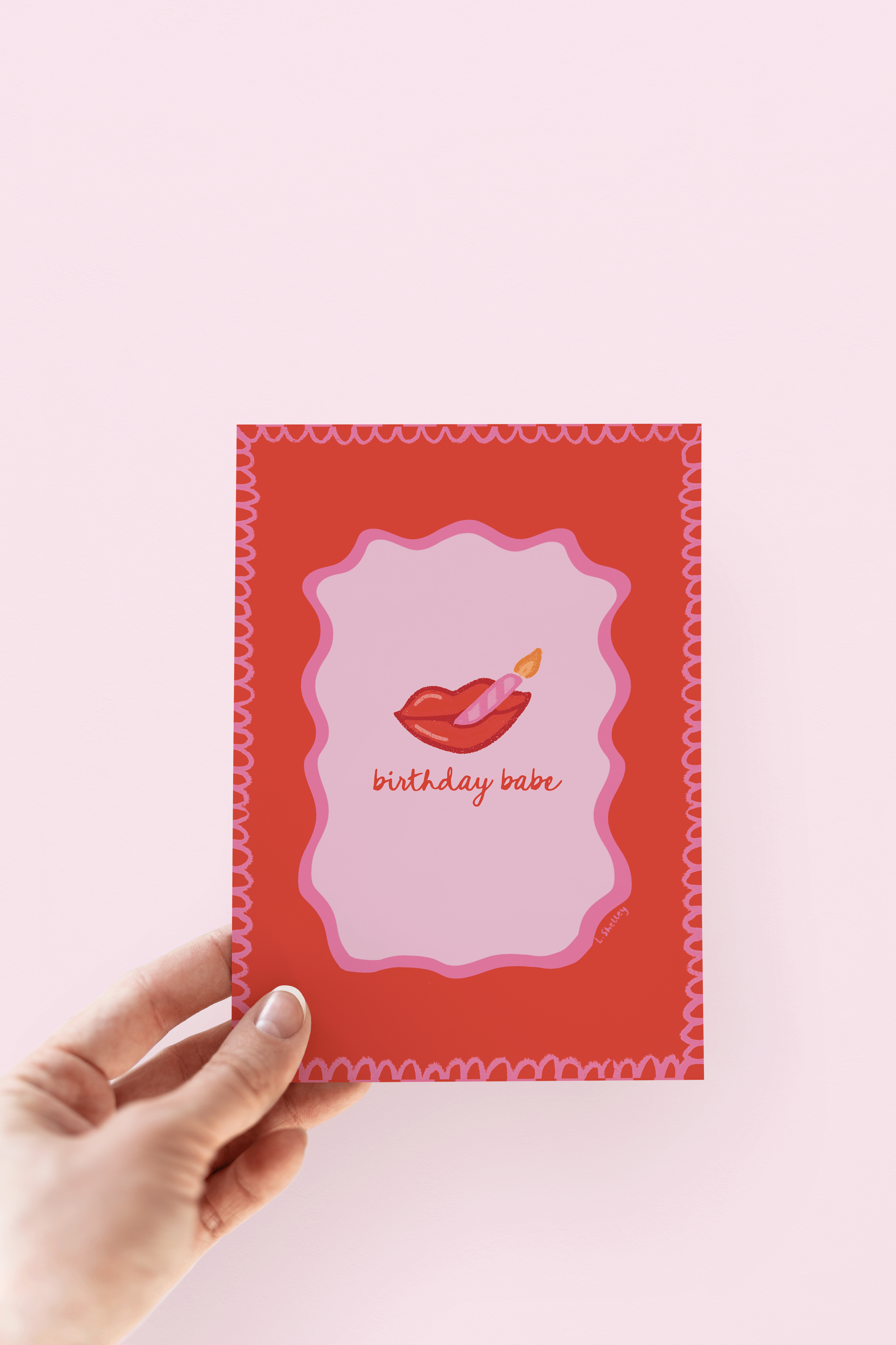 The Shelley Society - Wholesale Birthday Card - Birthday Babe Lipstick and Lit Candle Glam Greeting Card1