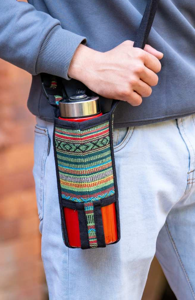 Ganesh Himal Trading - Wholesale Flessenrek/houder - Katoenen waterfleshouder1