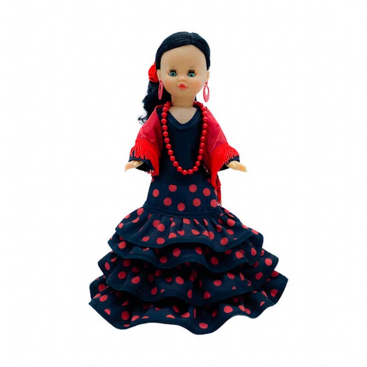Poupée flamenca Sintra de 40 cm. robe de gala avec traîne Folk pour la vente par Folk Artesanía Muñecas