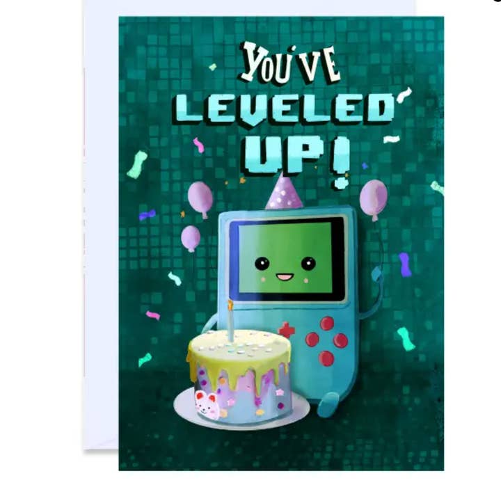 You’ve Leveled Up – Gamer Birthday Card for wholesale by Pam Casey Art