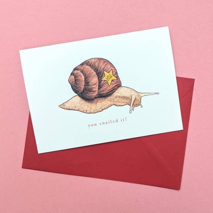 Du snailade det - Bra gjort kort - Rolig snigel för wholesale av Drawn to Nature