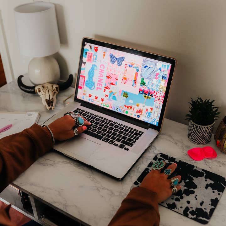 The Front Porch Label - Wholesale Mousepad/Trackpad - Black Cowhide Mouse Pad2