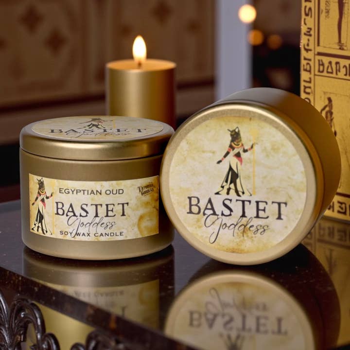 Bastet Goddess Candle for wholesale by Victorian Goddess