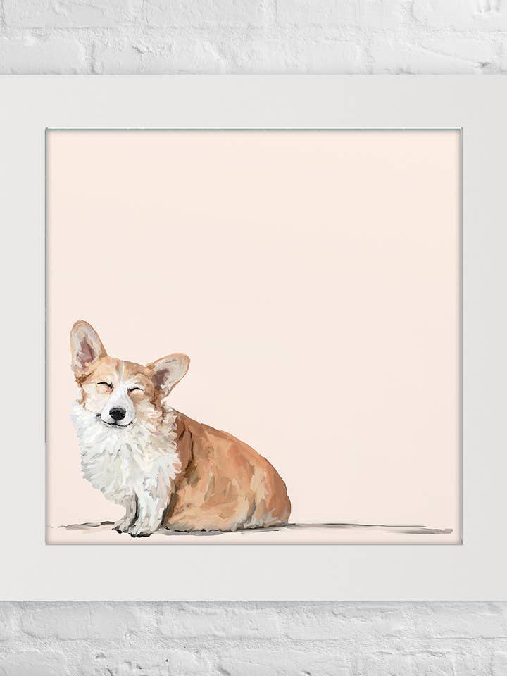 Best Friend - Happiest Dogs are Corgis Happy Square™ for wholesale by Cathy Walters Art