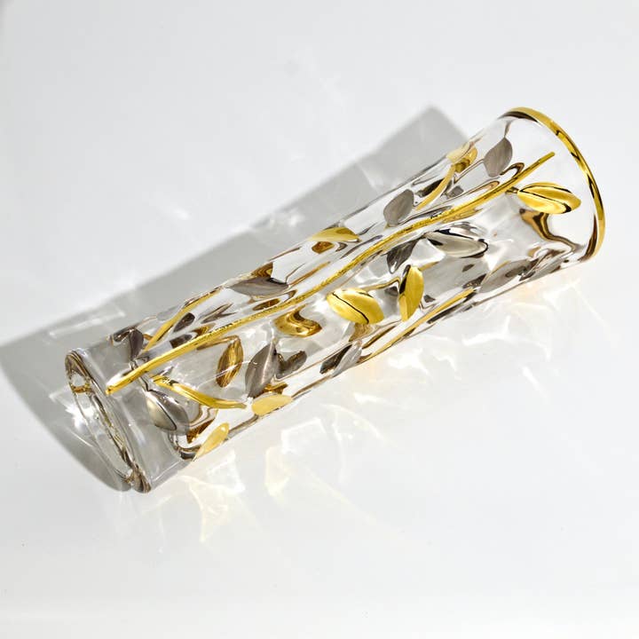 Via Graceffo – Großhandel Vasen – Blumenrebe, Knospenvase, italienischer Kristall aus Platin und Gold2