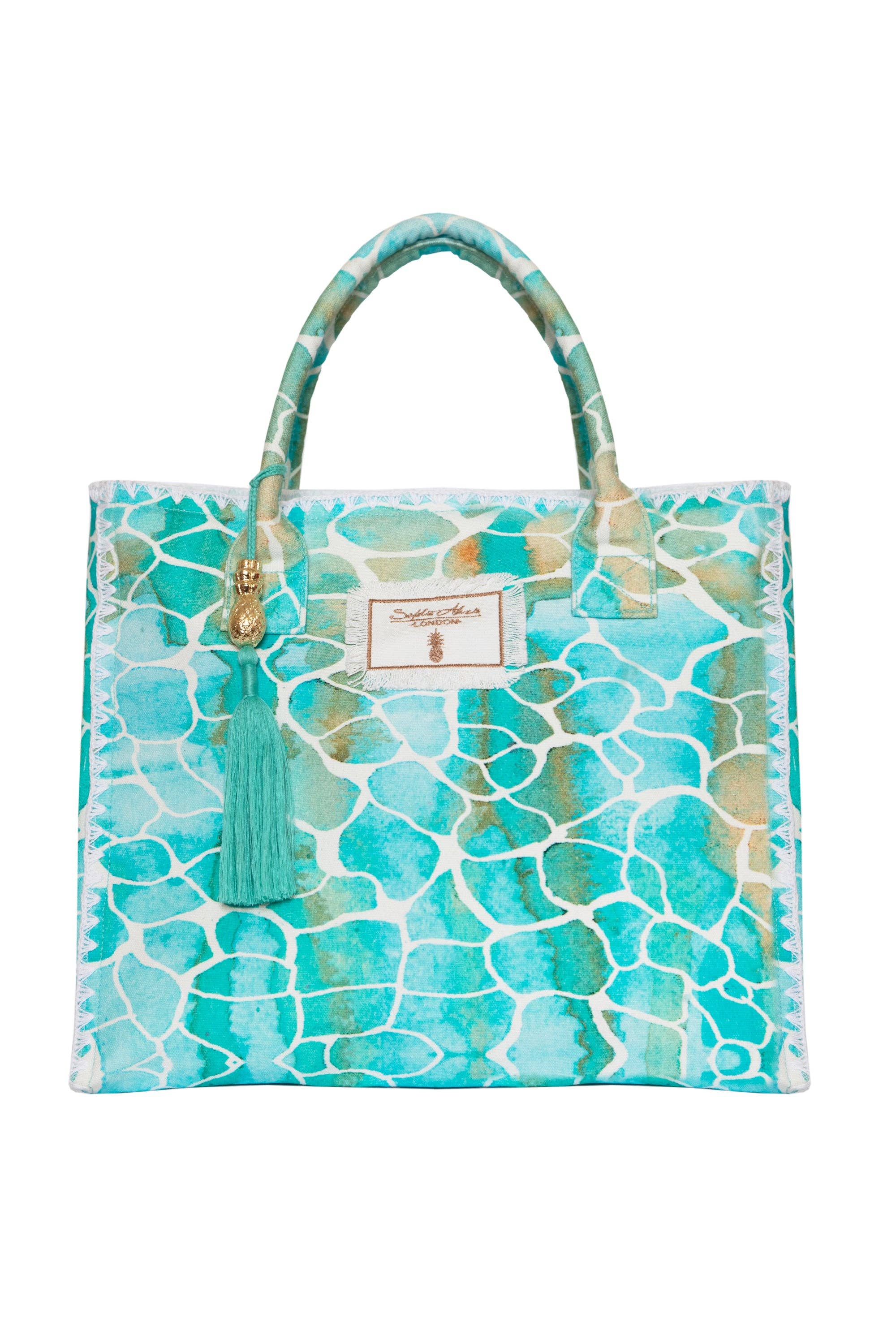 Sophia Alexia - Wholesale Beach Bag - AQUA PEBBLES BARBADOS BEACH BAG1
