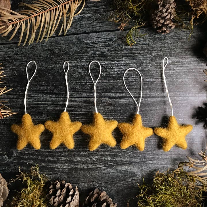 House of Moss - Wholesale Ornament - Felted Wool Star Ornament