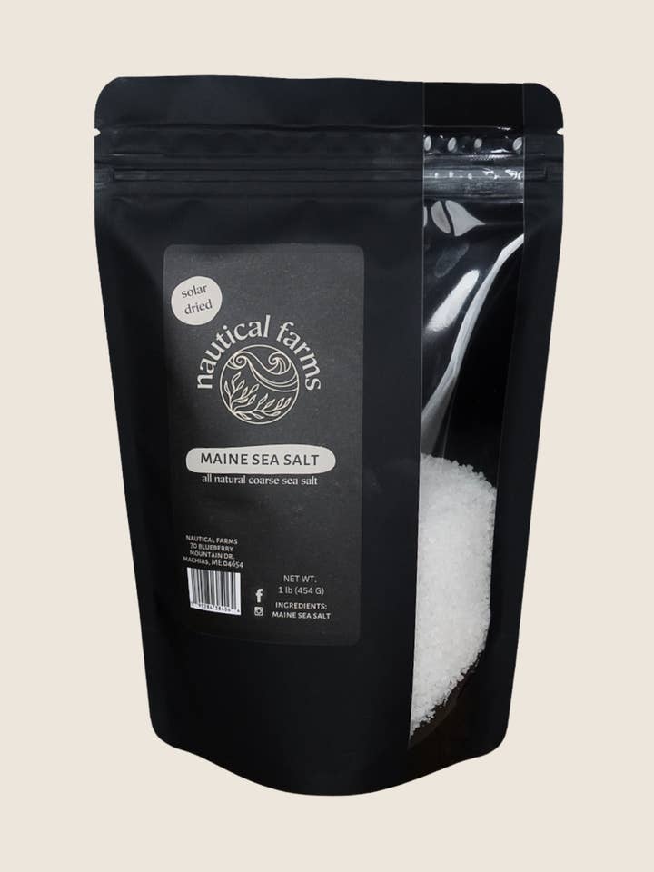 1 lb Maine Sea Salt for wholesale by Nautical Farms