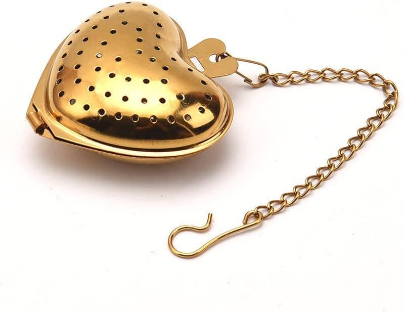 Magnifique Hearts - Wholesale Tea Strainer/Infuser - Heart-Shaped Gold Tea Infuser for Loose Leaf & Spices6