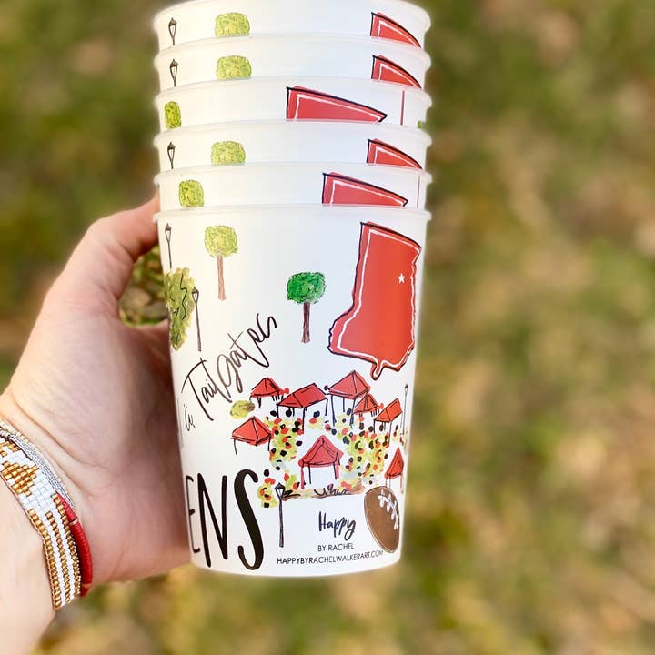 Happy By Rachel, LLC - Wholesale Drinking Glass/Cup - Athens Reusable Cups, tailgating, gameday gifts2
