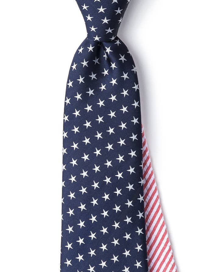 Stars & Stripes Extra lange Krawatte - Marineblau Mikrofaser für den Großhandel von Wild Ties