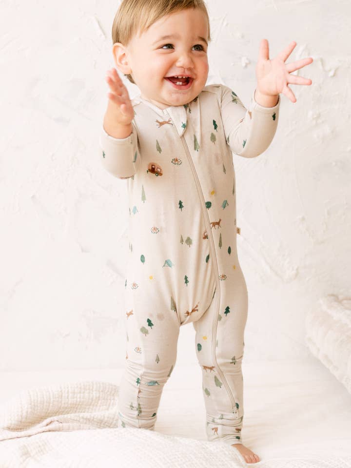 Pijama convertible modal con pies en diseño de camping para venta al por mayor de Dear Hayden