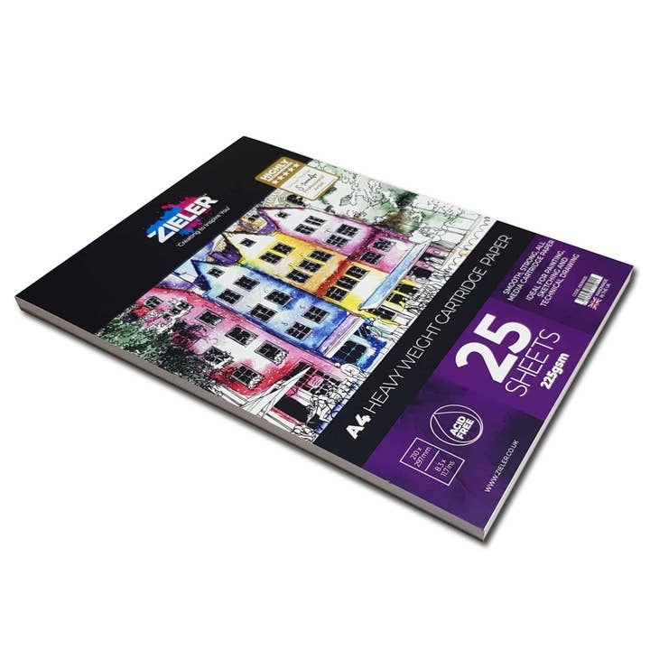 Zieler - Wholesale Sketchbook/Sketchpad - A4 Heavyweight Cartridge Paper Pad - 225gsm, 25 sheets