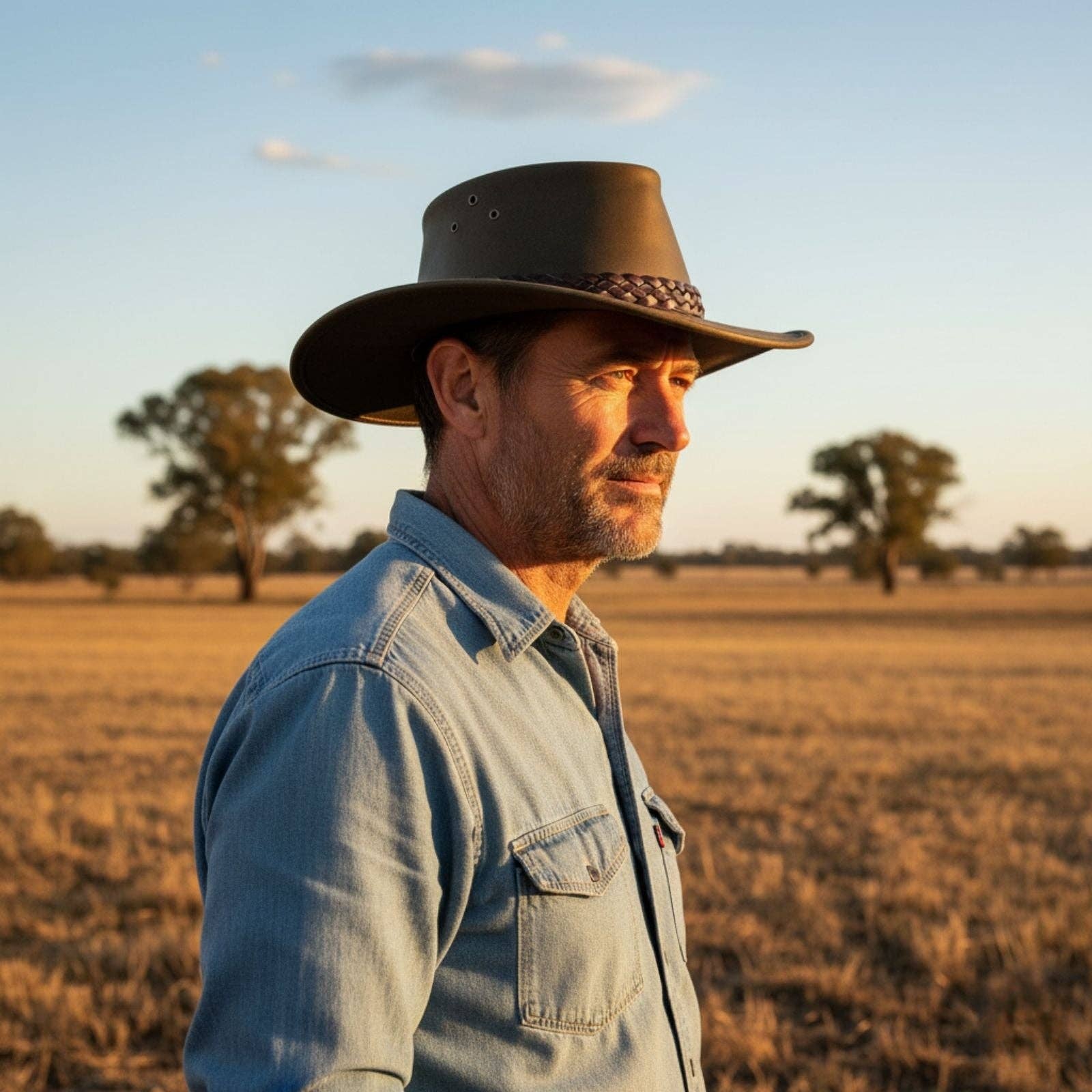 Jacaru Australia - Vente Chapeau de cowboy – unisexe - Chapeau Jacaru 1006 Wallaroo Oil en cuir huilé1