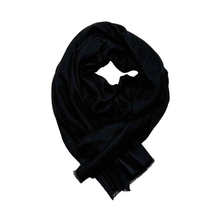 Bufanda negra en jacquard finamente tejida para venta al por mayor de Shirin Sehan