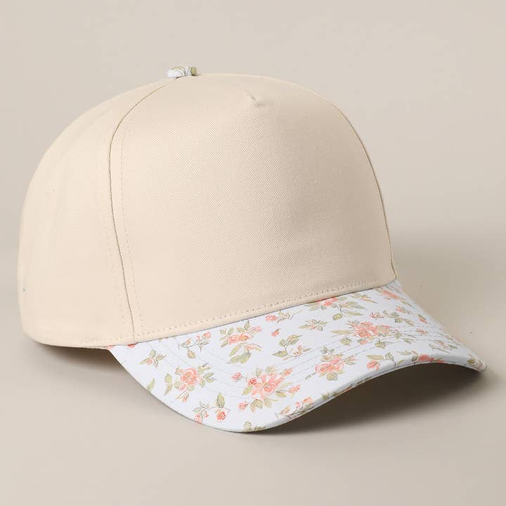 Fashion City - Wholesale Trucker Hat - Women's - Floral Brim Designed Two-Tone Trucker Hat