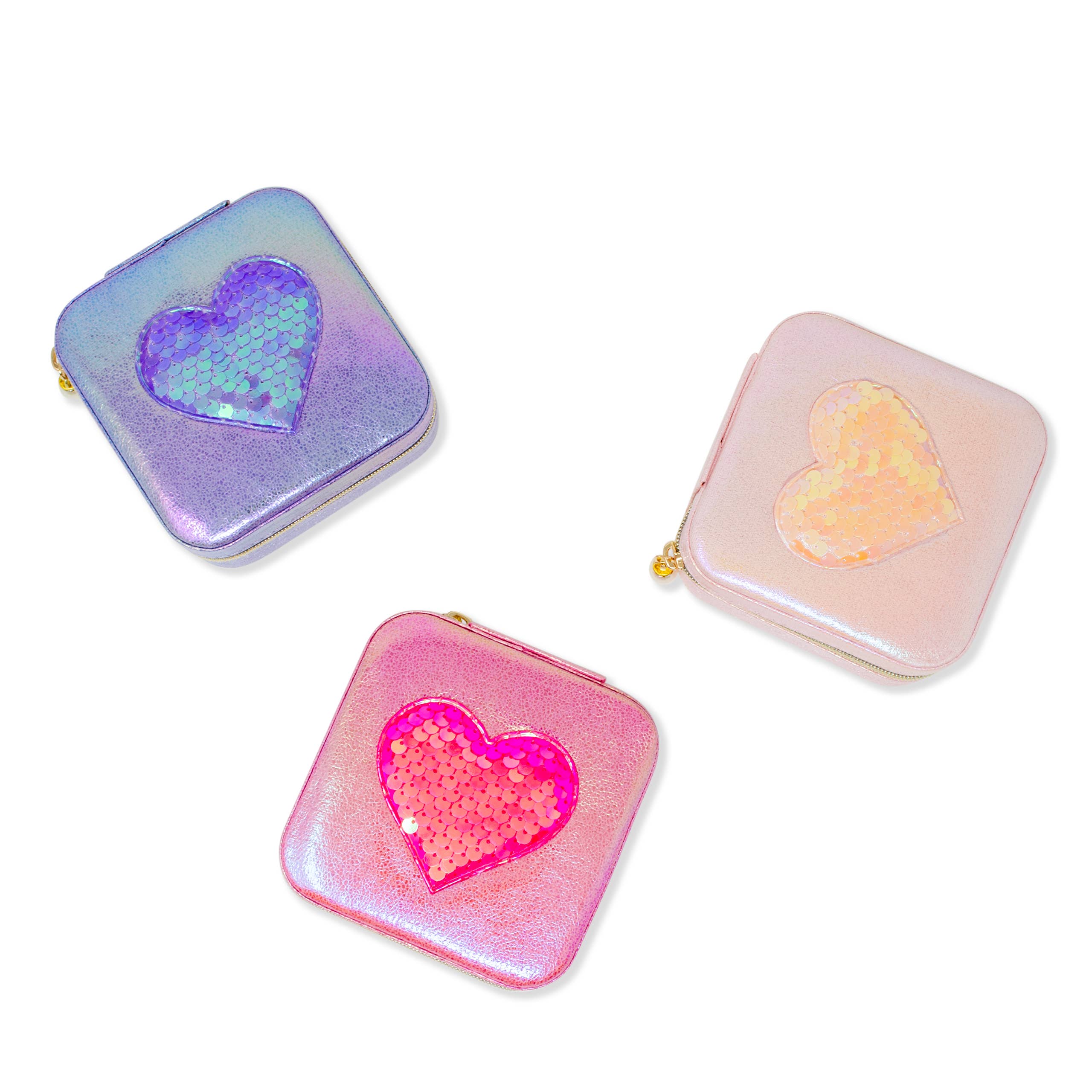 Tiny Treats and ZOMI GEMS - Wholesale Jewelry Box/Organizer - Kids - Girl's Sparking Sequin Heart Jewelry Box3