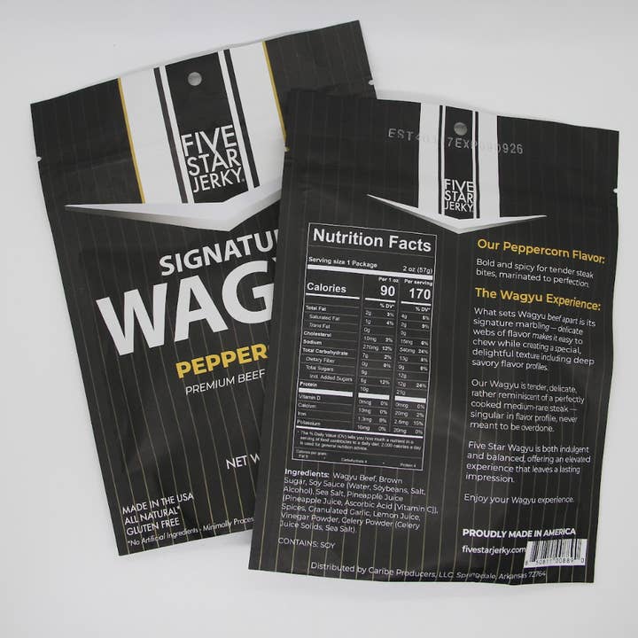 Five Star - Vente Viande séchée - Bœuf séché Wagyu Signature Cinq Étoiles - Poivre Noir2