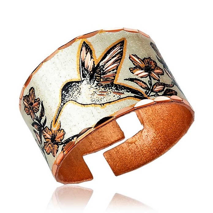 RN 44 Hummingbird Rings Handmade Jewelry for wholesale by COPPER ARTS INC.