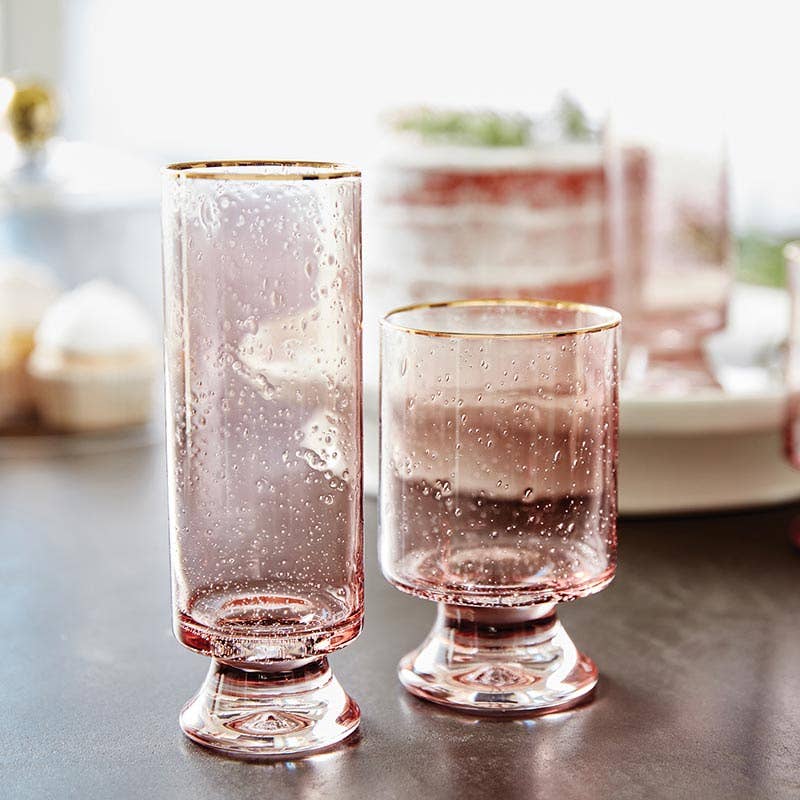 Santa Barbara Design Studio by Creative Brands - Wholesale Cocktail/Liquor Glass - Gold Rimmed Glass - Blush - Old Fashioned1