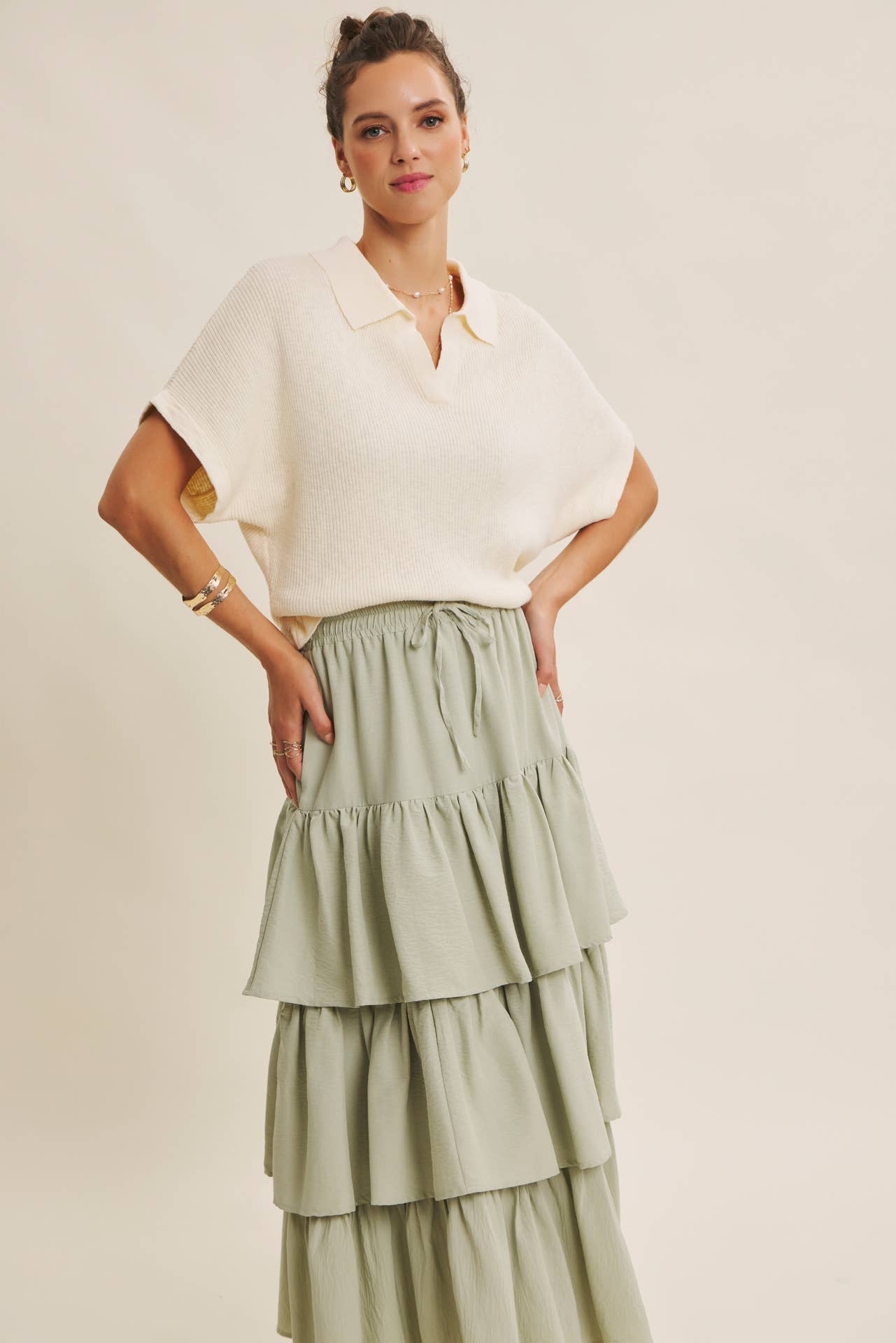 in february - Wholesale Skirt - Women's - AIRY YEAR-ROUND TIERED RUFFLE MAXI SKIRT WITH POCKETS13