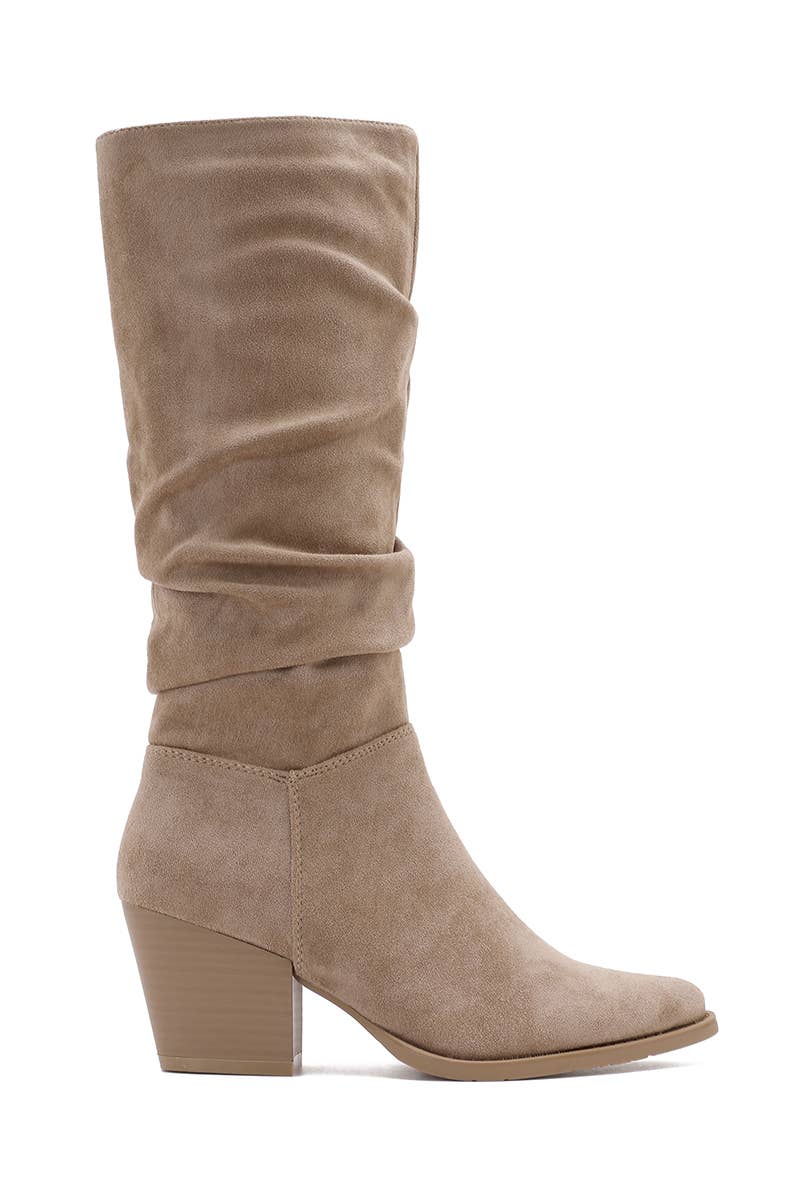 Joia Paris - Wholesale Boots - Unisex - Elegant block heel boots with pleated shaft WZ-1111