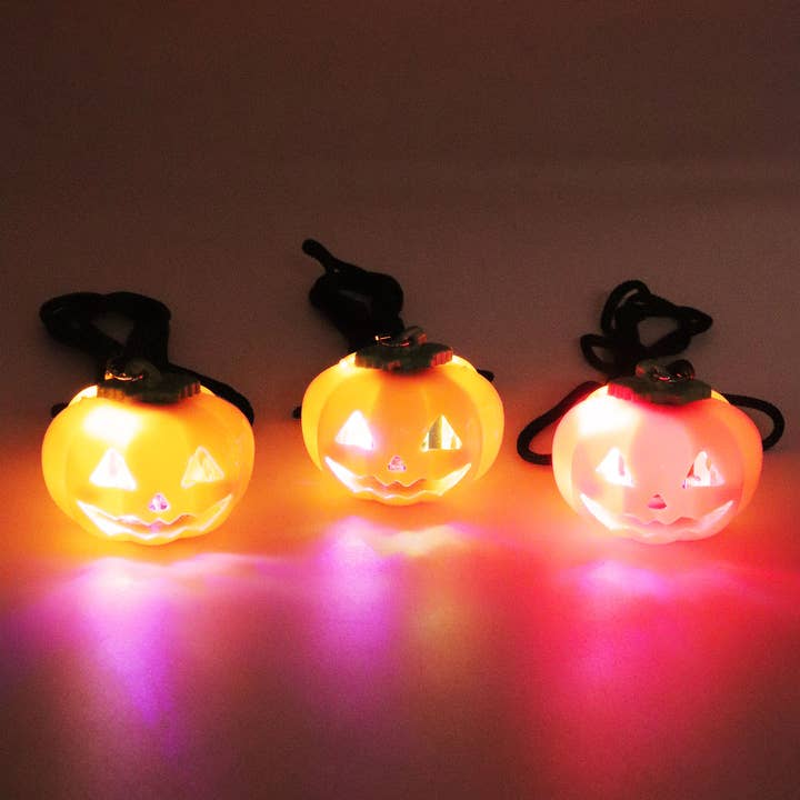 AS SHOWN Halloween Pumpkin Led Color-Changing Necklace - 24 pcs for wholesale on Faire1