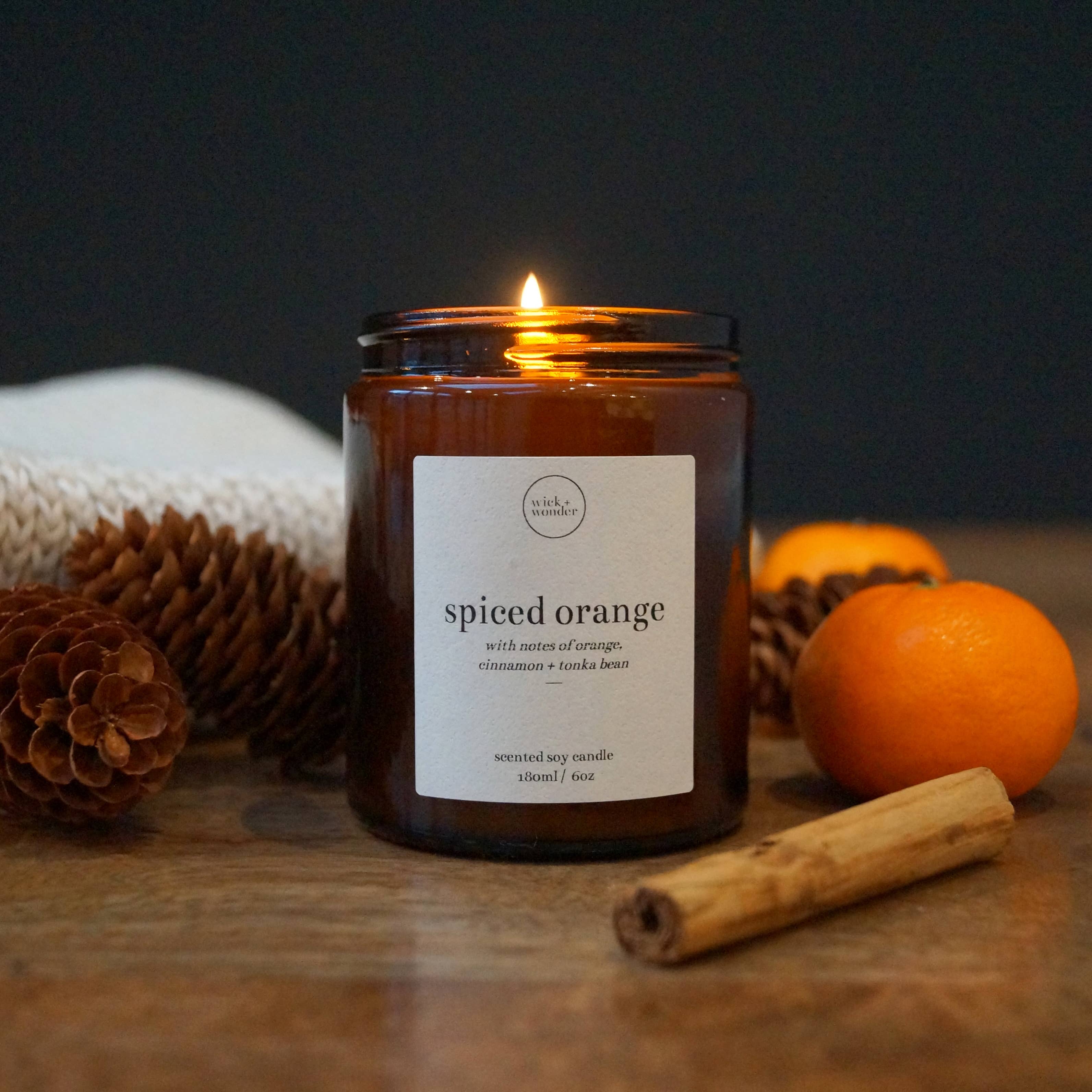 wick + wonder - Wholesale Jar/Filled Candle - Spiced Orange Candle – Christmas Soy Wax Candle