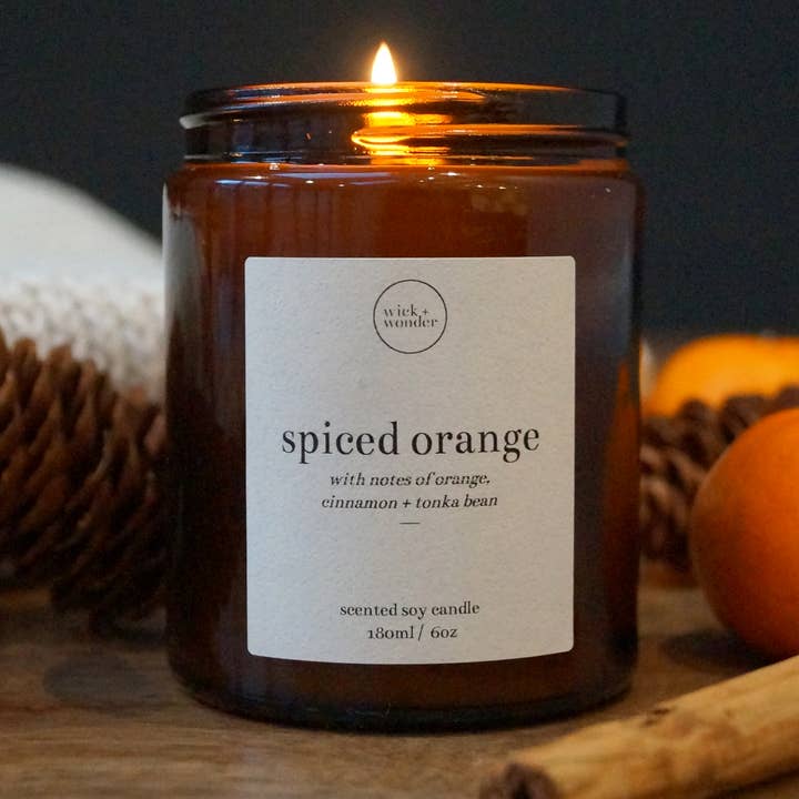 Spiced Orange Candle – Christmas Soy Wax Candle for wholesale by wick + wonder