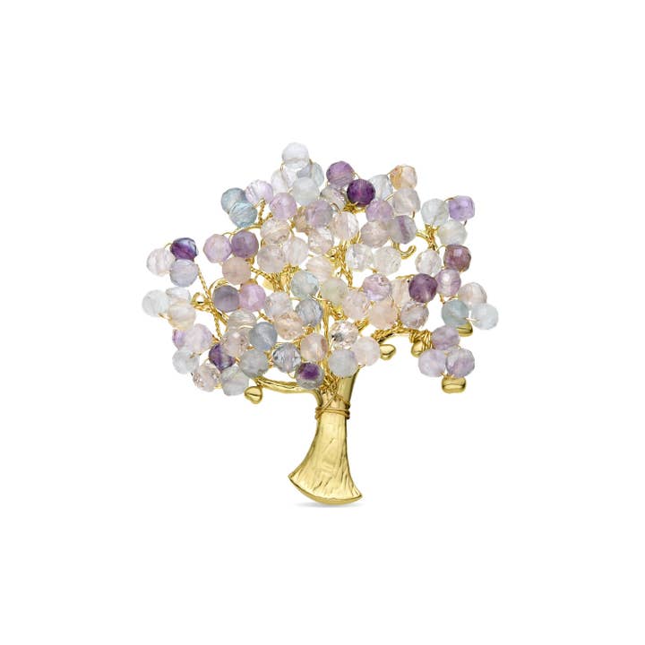 Spilla con fluorite rifinita in oro giallo 18K - Sereli per la vendita all'ingrosso da parte di Luxenter