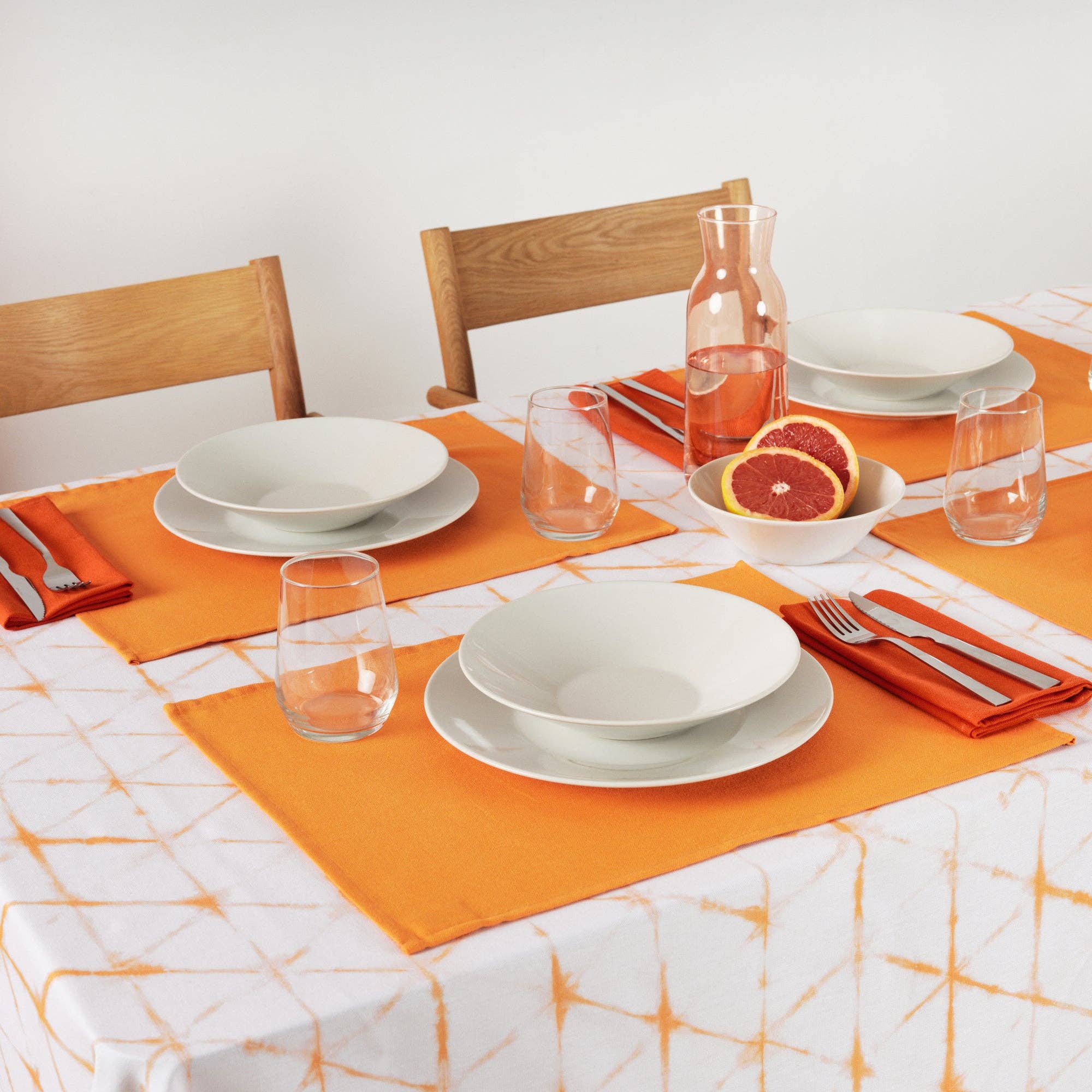 SG HOGAR - Venta al por mayor Servilletas de tela - Pack 2 ud. servilletas liso Lino 100% Naranja Oscuro3