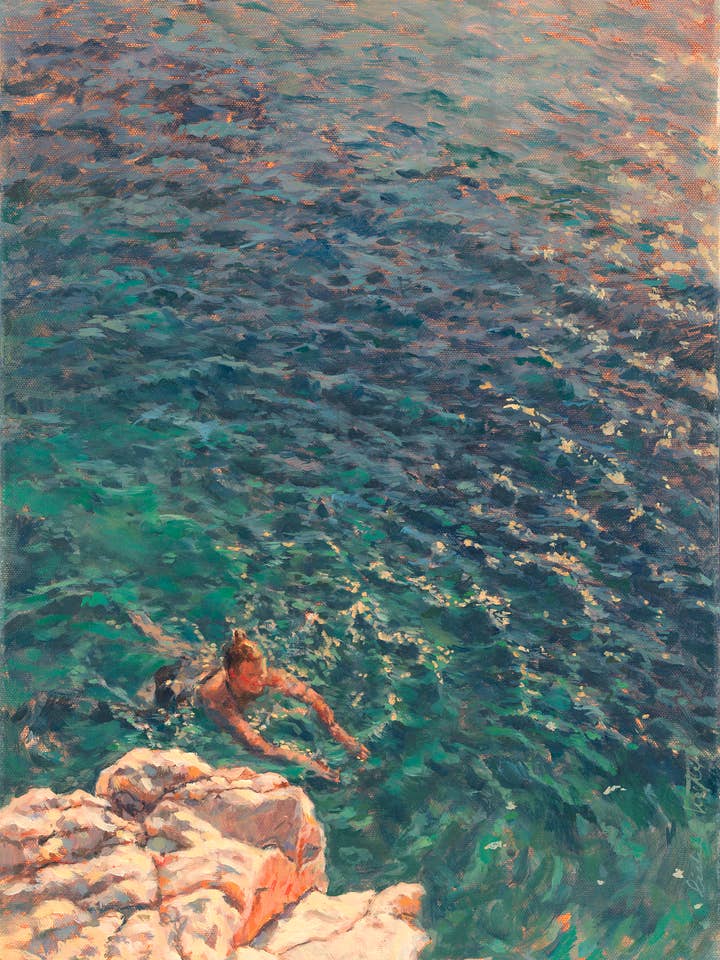 Art Print - The Day We Found the Strawberry Hat (Kopiëren) voor wholesale door Fine Artist Lieke Koster