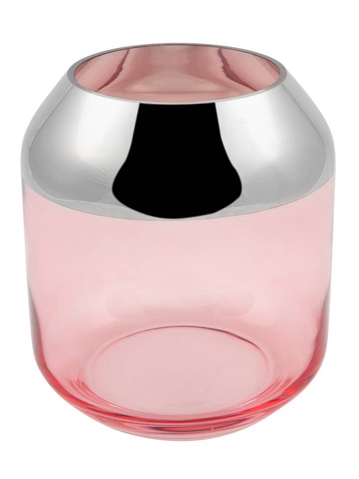 Smilla/vase, theelichthouder, glas, roze/h. 20,6, d. 18,5 cm voor wholesale door FINK Living