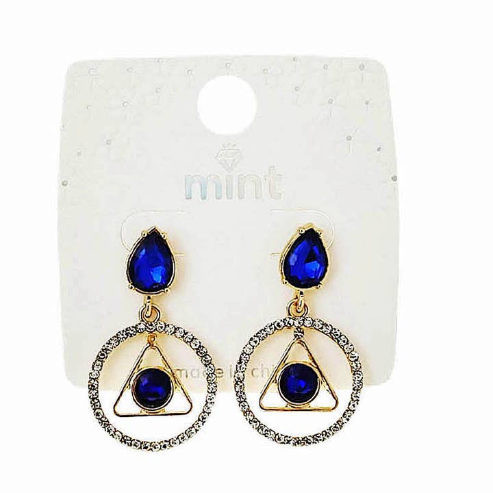 Geometric Crystal Earring for wholesale by Atlas Fashion